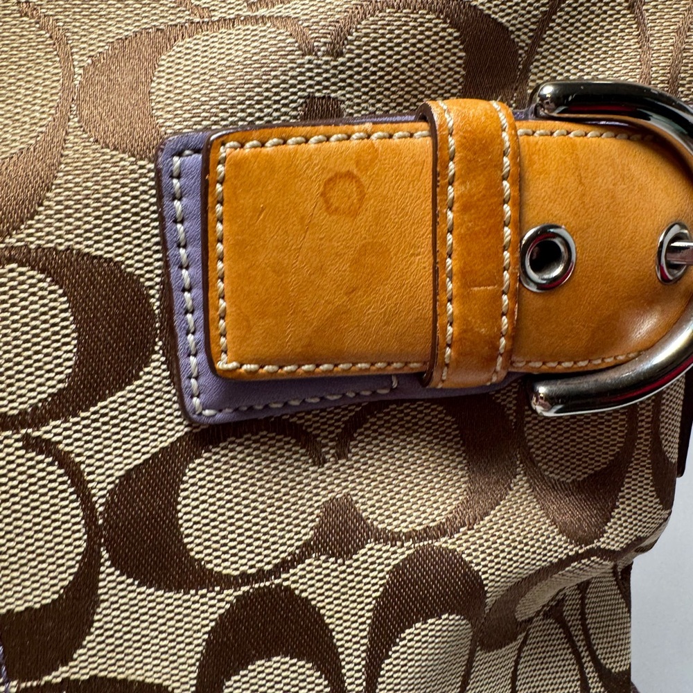 Vintage Coach SoHo Slim Duffle Shoulder Bag/Crossbody #1486 Purple Suede Y2K - Picture 14 of 14